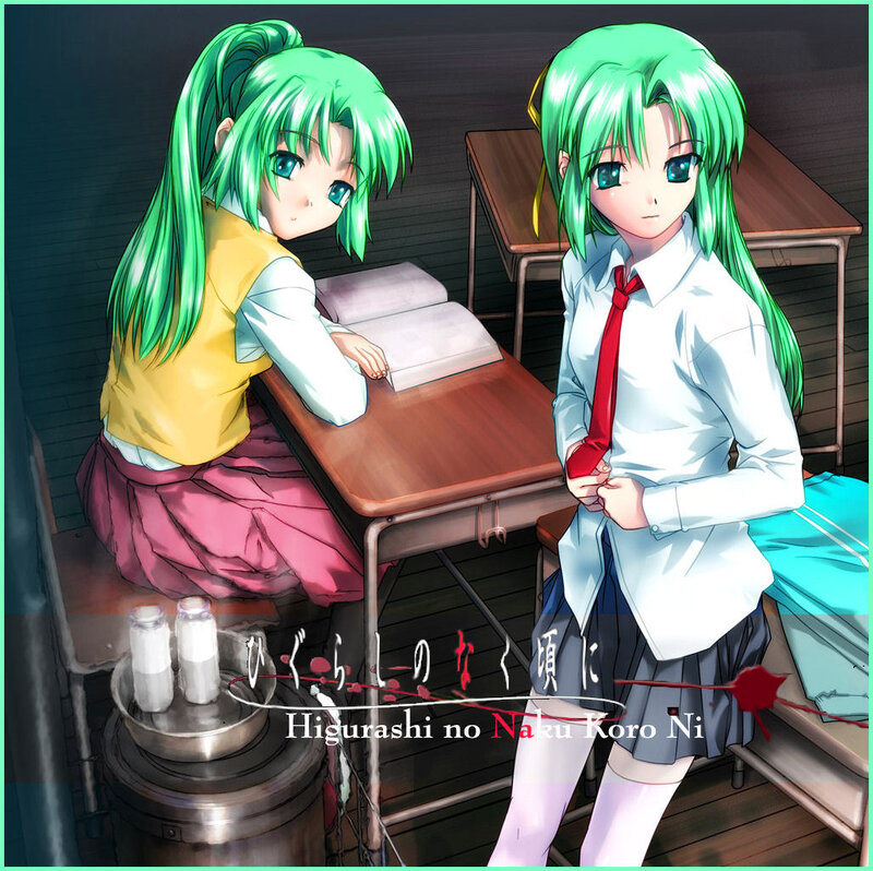 Green-haired girls in classroom