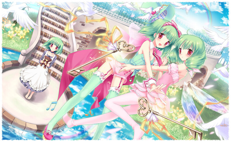 Green-haired Girls with Keys