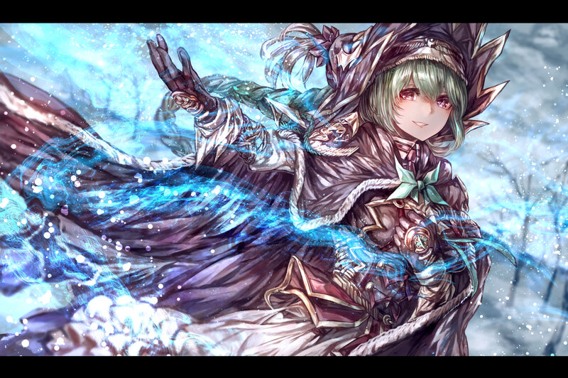Green-haired Mage Casting Spell — Blue