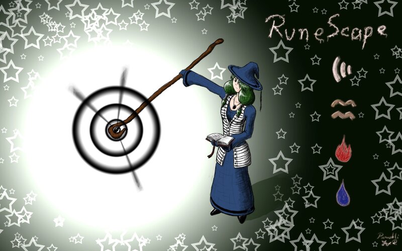 Green-haired Mage with Staff — Blue, Magical