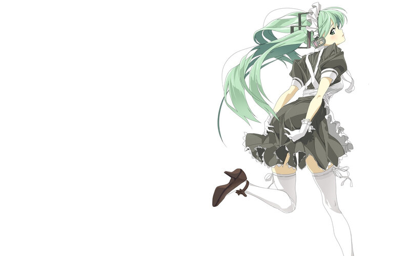 green-haired maid character