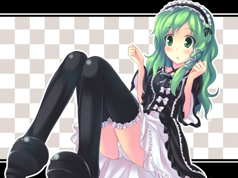 green-haired maid character
