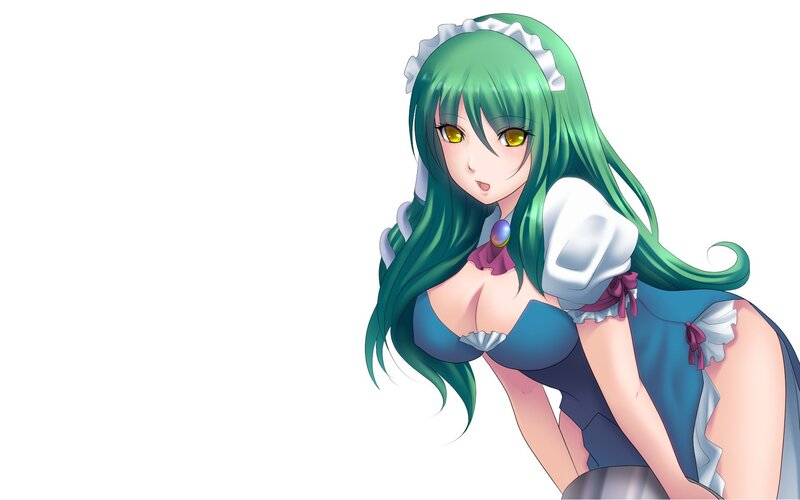 green-haired maid character