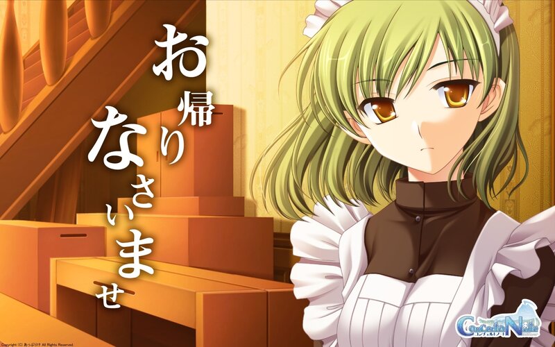 Green-haired Maid Character — Green, Calm
