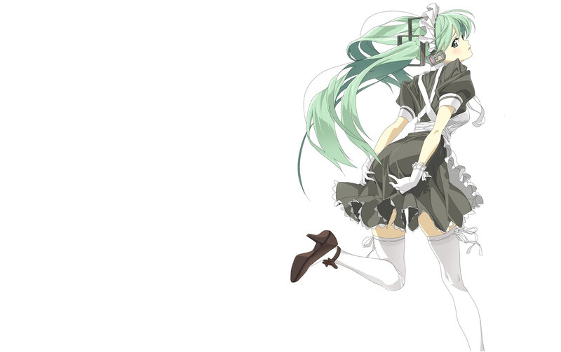 green-haired maid character