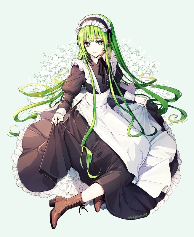 Green-haired Maid Girl