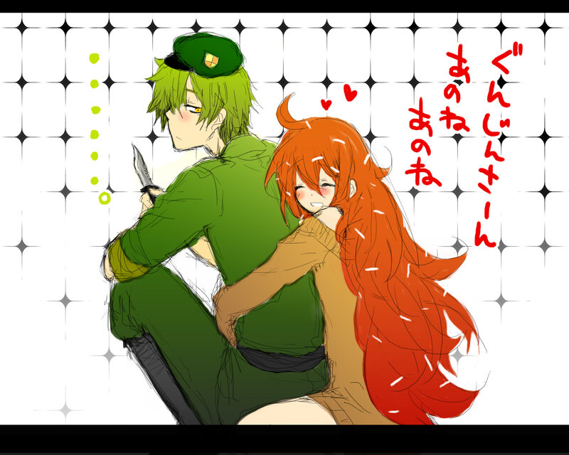 Green-haired Man and Red-haired Woman