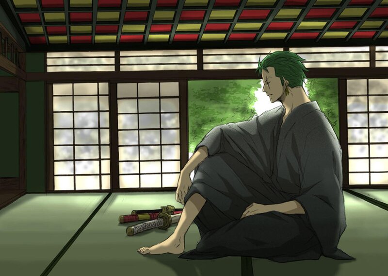 Green-haired Man Sitting