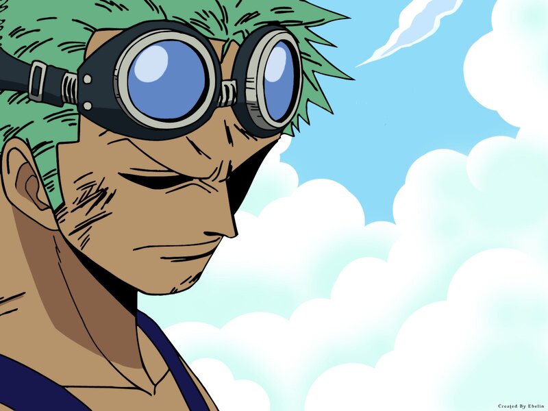 Green-haired Man with Goggles — Blue, Calm