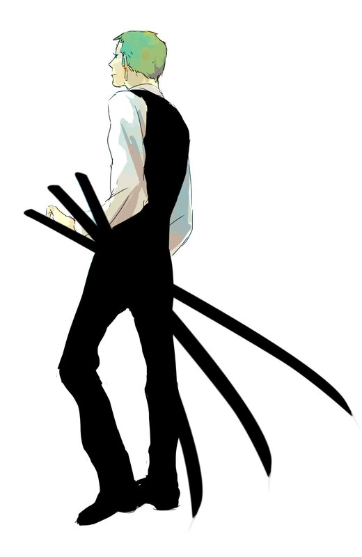 Green-haired Man with Swords