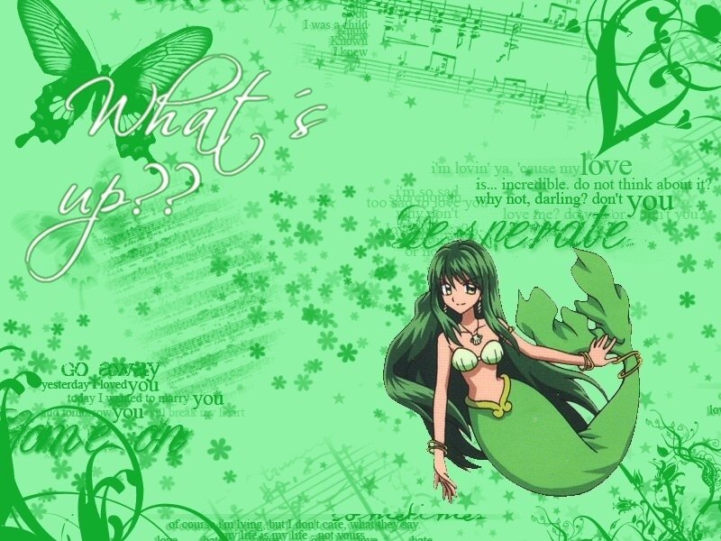 Green-haired Mermaid Anime Girl