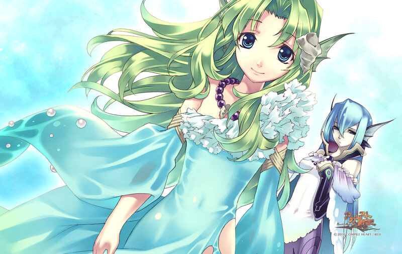 Green-haired Mermaid Girl