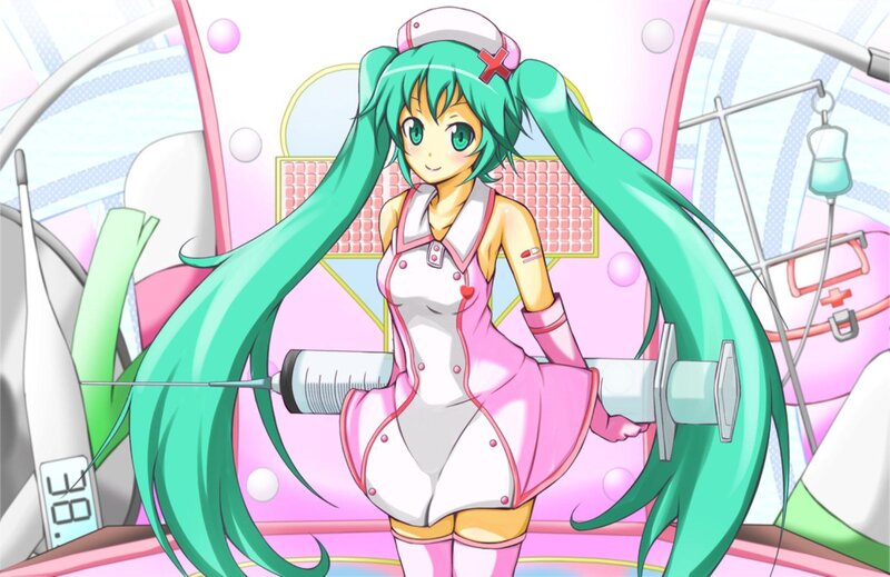 Green-haired Nurse Character