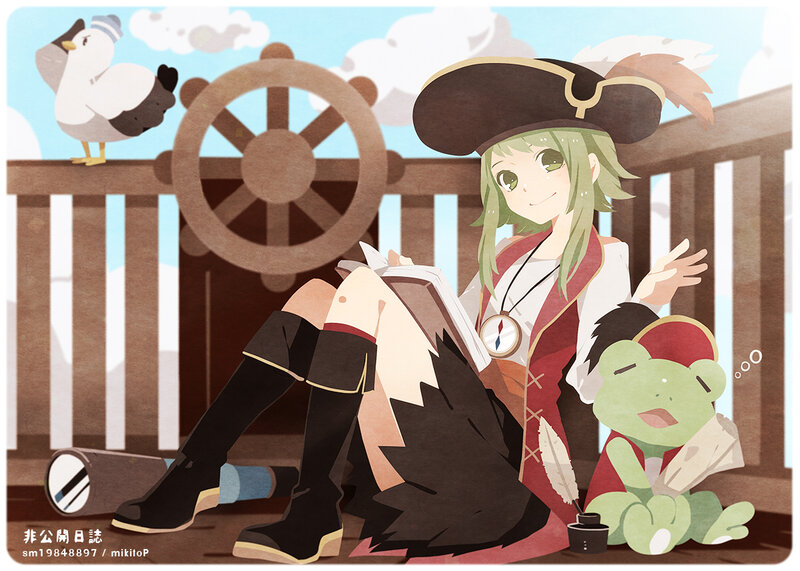 Green-haired Pirate Girl — Green