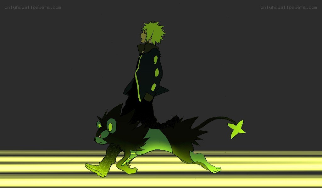 green-haired rider on a creature