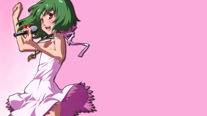 green-haired singer with microphone