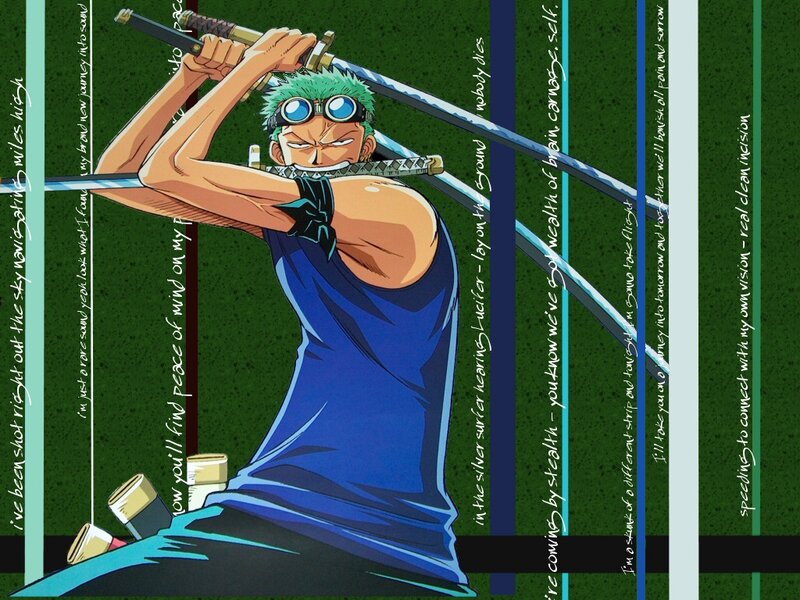 Green-haired Swordsman — Blue, Determined