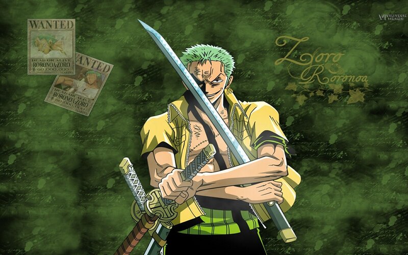 Green-haired Swordsman — Green, Dramatic, Anime