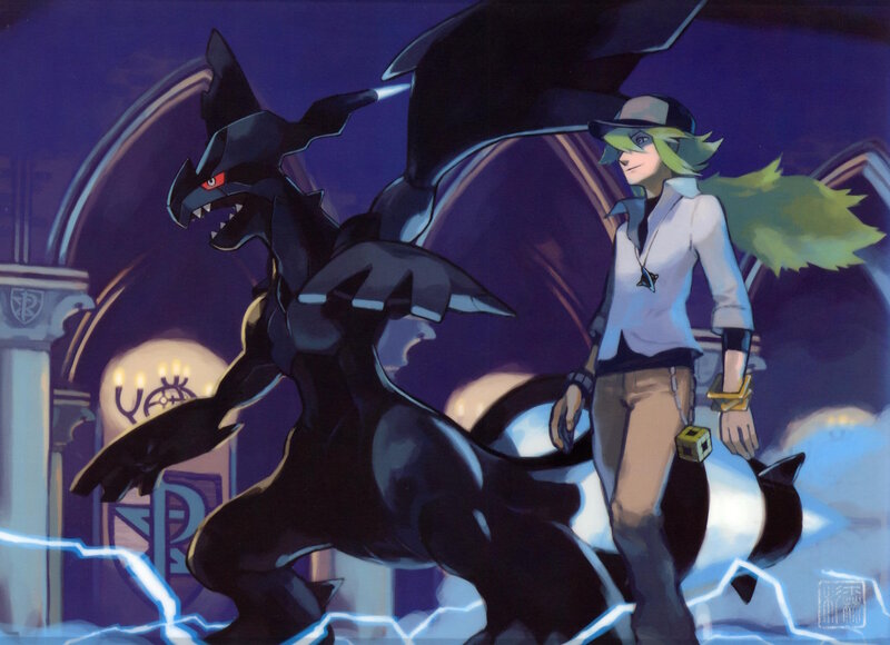 Green-haired Trainer with Pokémon — Purple