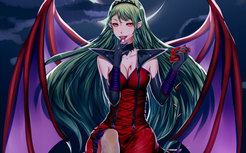 Green-haired Vampire Woman