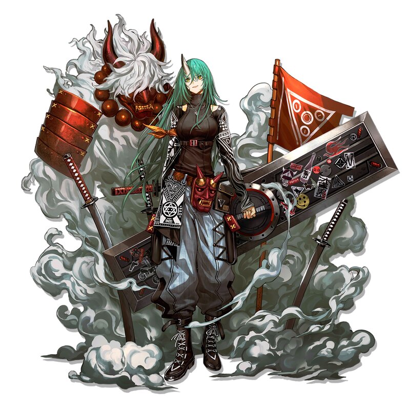 Green-haired Warrior — Green, Dramatic, Anime
