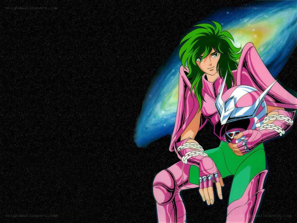 Green-haired warrior in pink armor