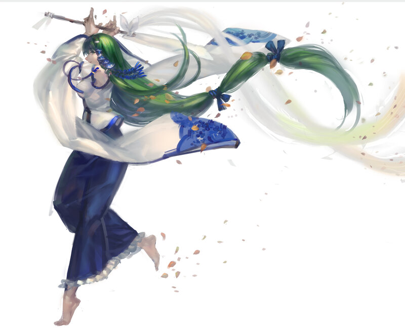 Green-haired Warrior — White