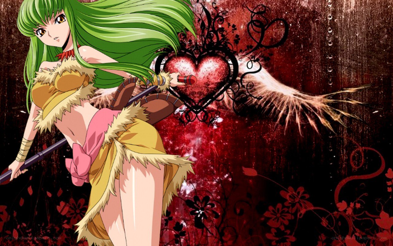 green-haired warrior with heart symbol