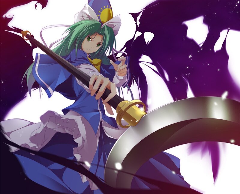 Green-haired warrior with sword