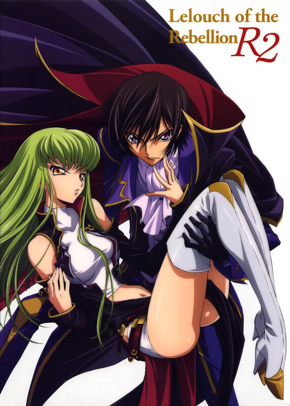 Green-haired Woman and Dark-haired Man — Purple, Dramatic