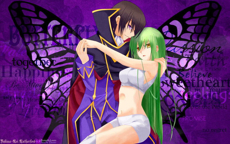 Green-haired Woman and Dark-haired Man — Purple