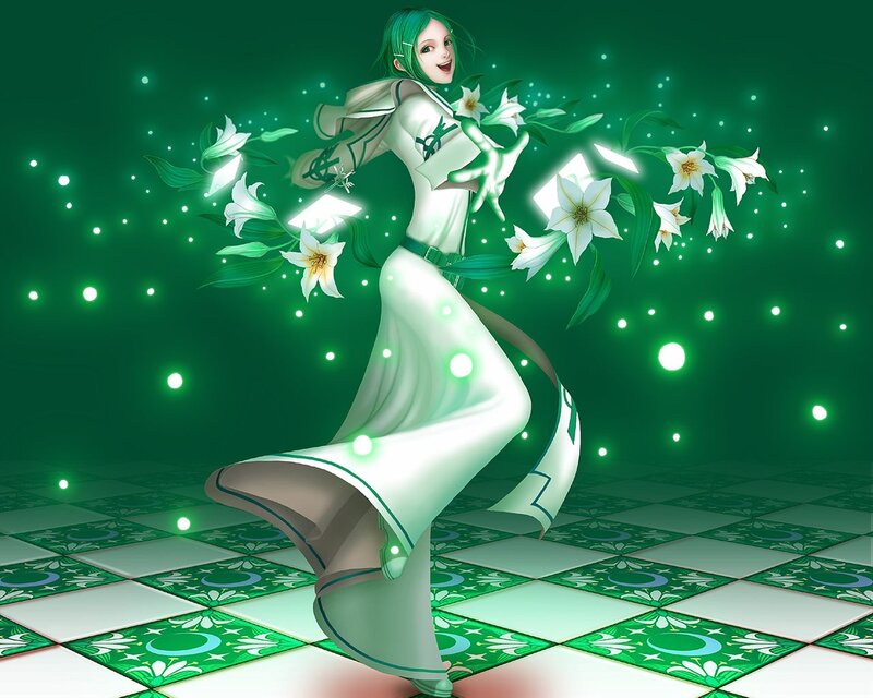 Green-haired Woman Dancing