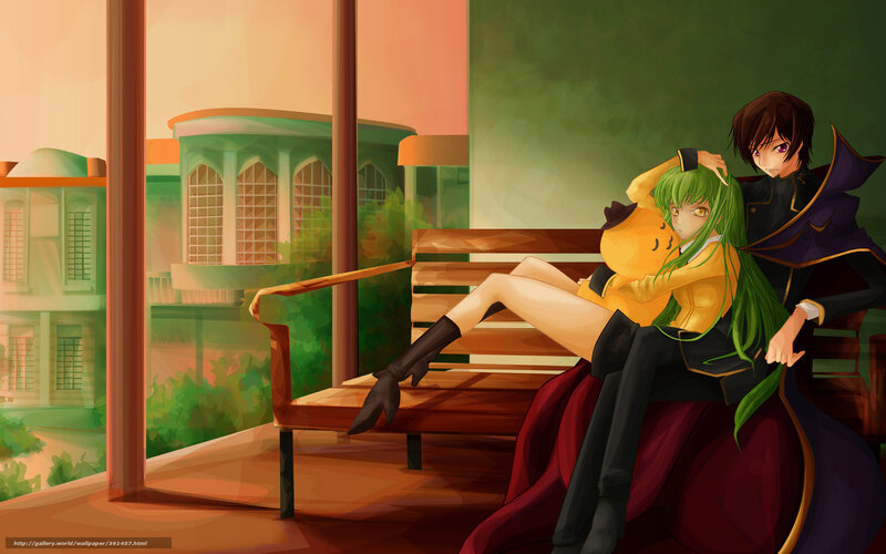 Green-haired Woman on Bench