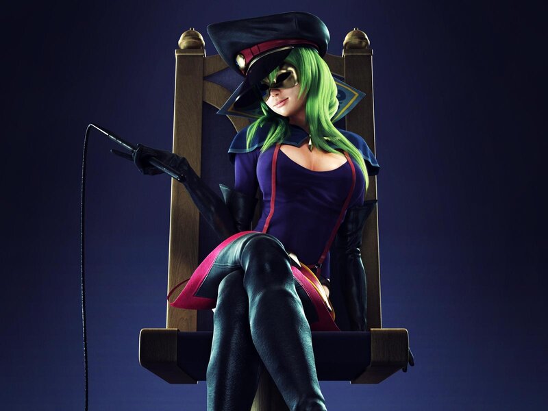 Green-haired Woman on Throne