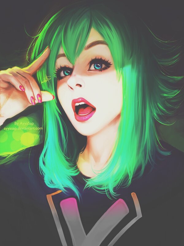 Green-haired Woman