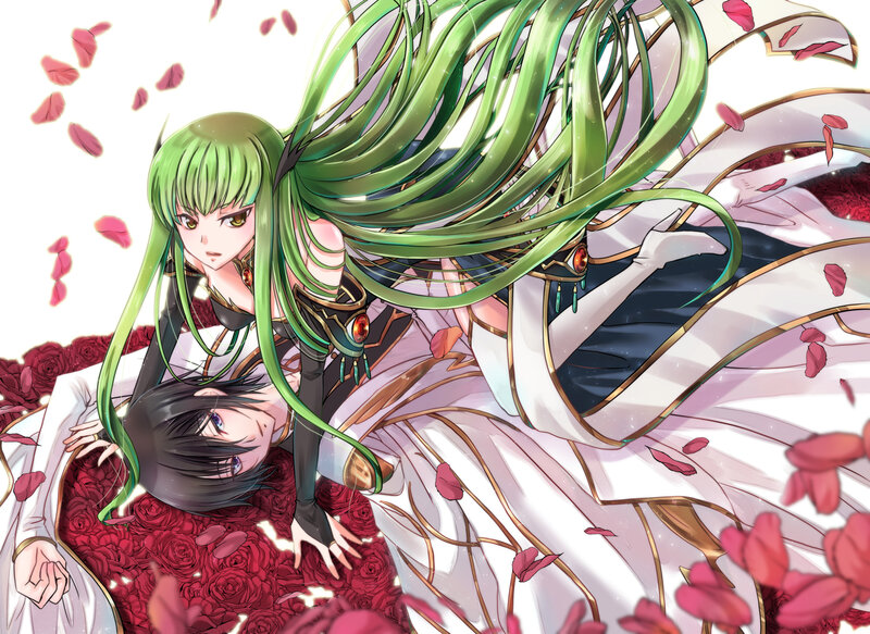 Green-haired Woman with Black-haired Man