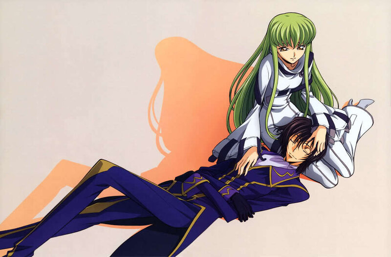 Green-haired Woman with Dark-haired Man