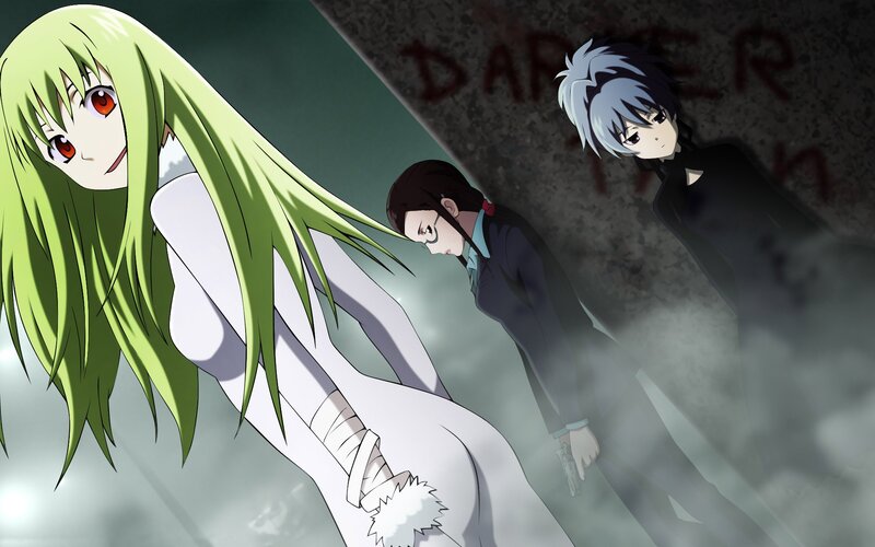 Green-haired Woman with Red Eyes