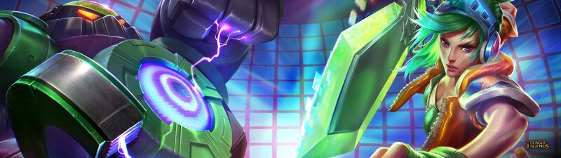Green-haired Woman with Robot