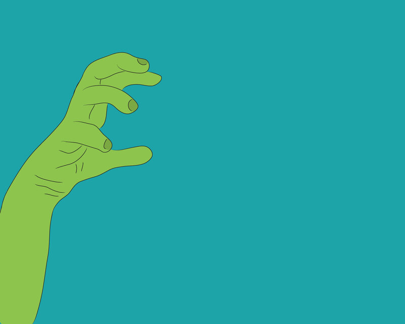 Green Hand Reaching — Neutral