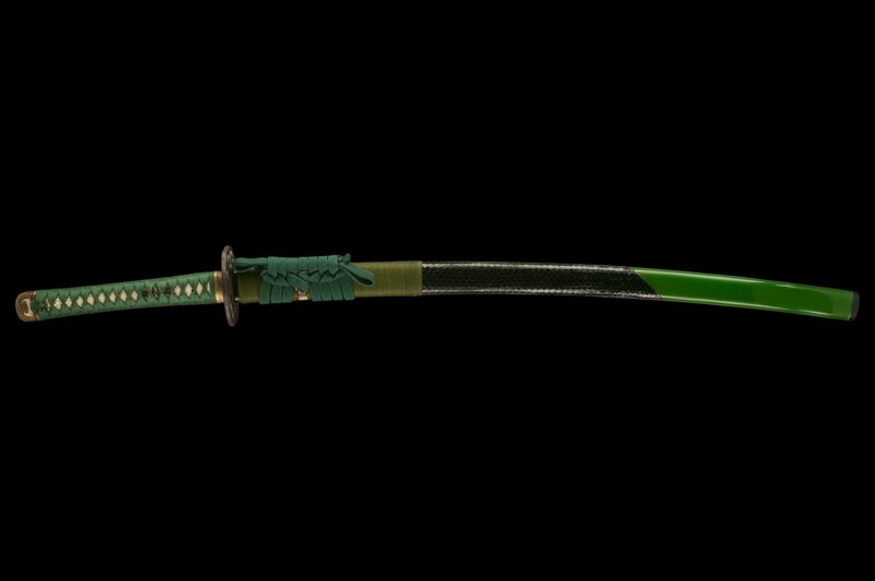 green-handled katana sword