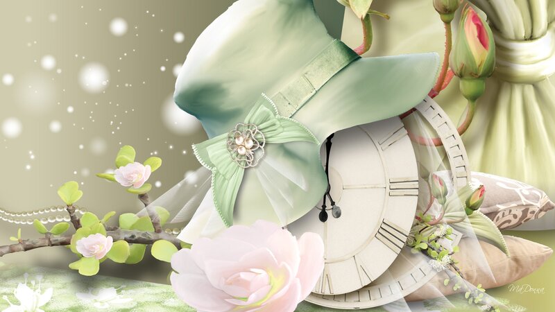 Green Hat with Clock