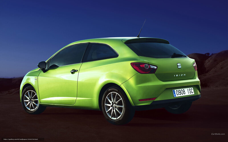 Green Hatchback Car — Dramatic