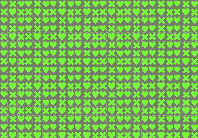 green heart and cross pattern