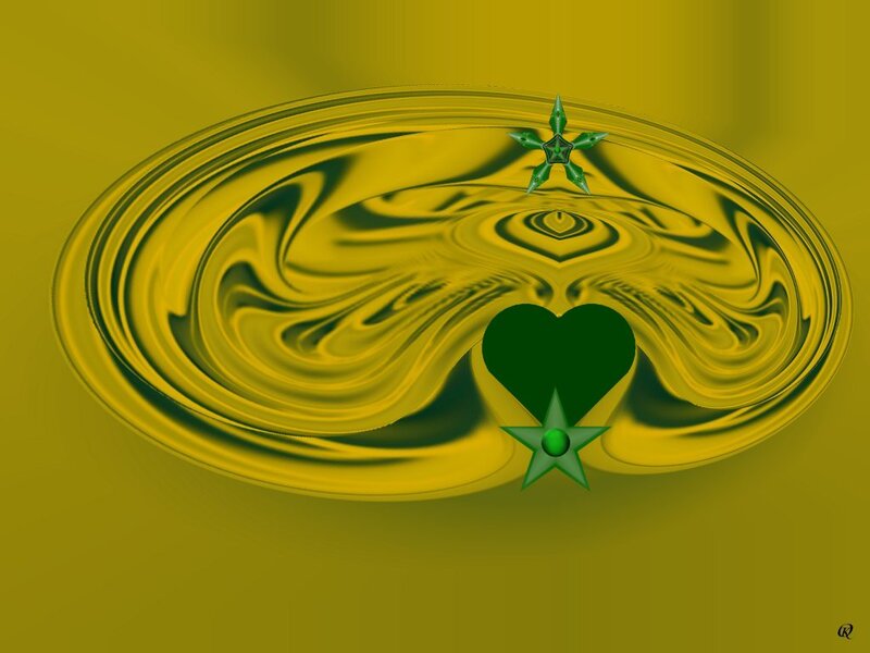 Green Heart and Stars