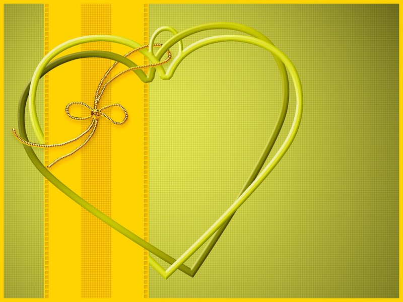 Green Heart Frame — Yellow