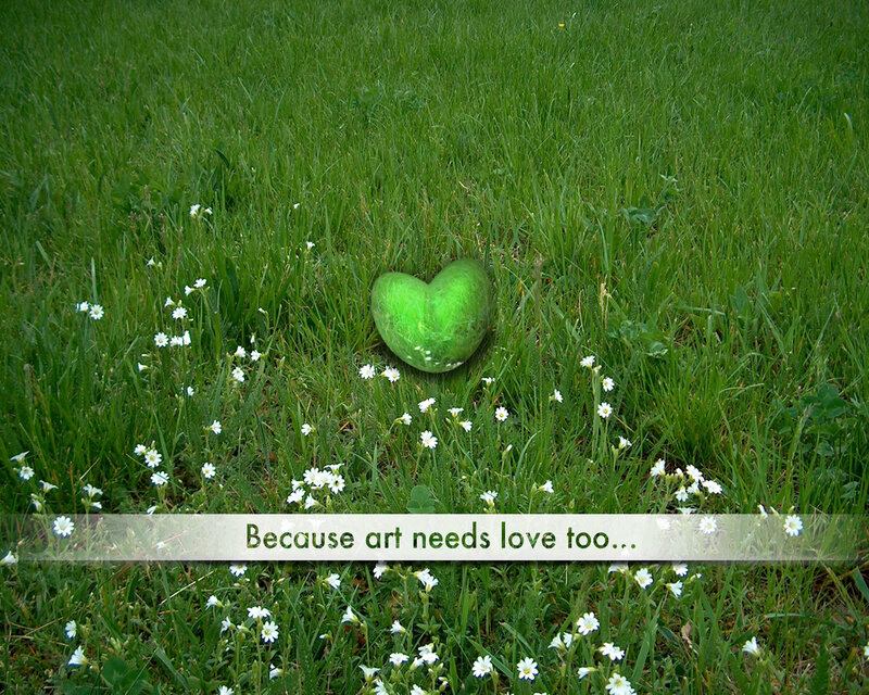 Green heart in grass