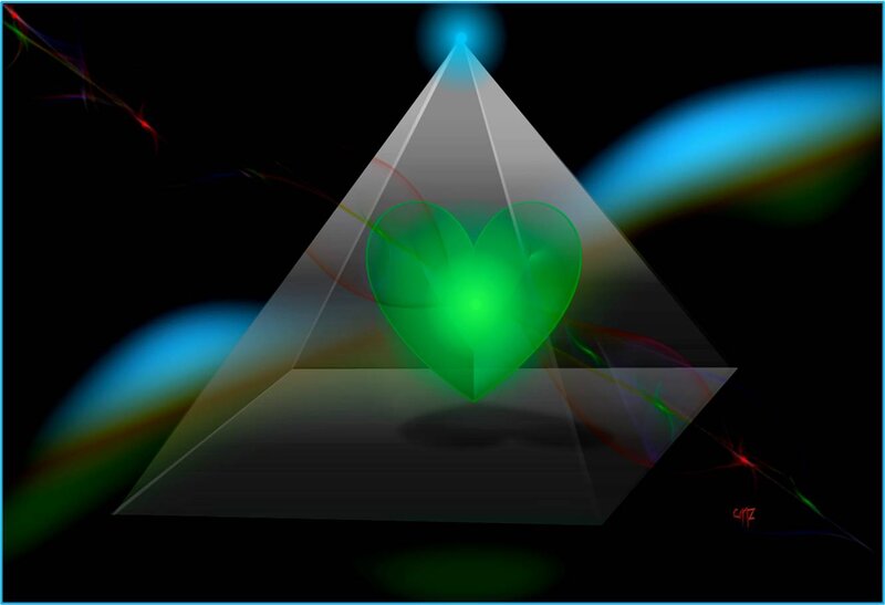 Green Heart in Pyramid