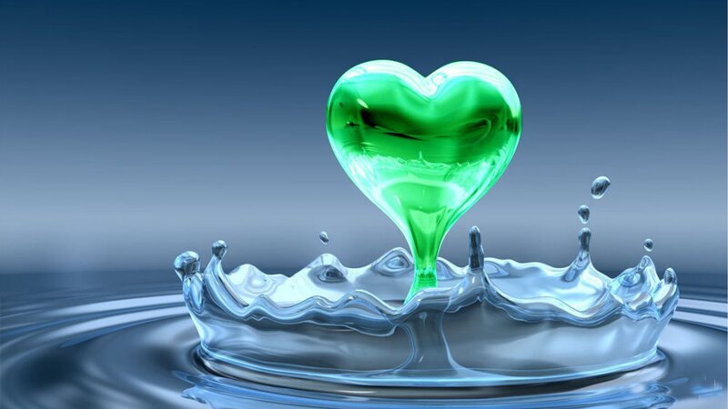 Green Heart in Water