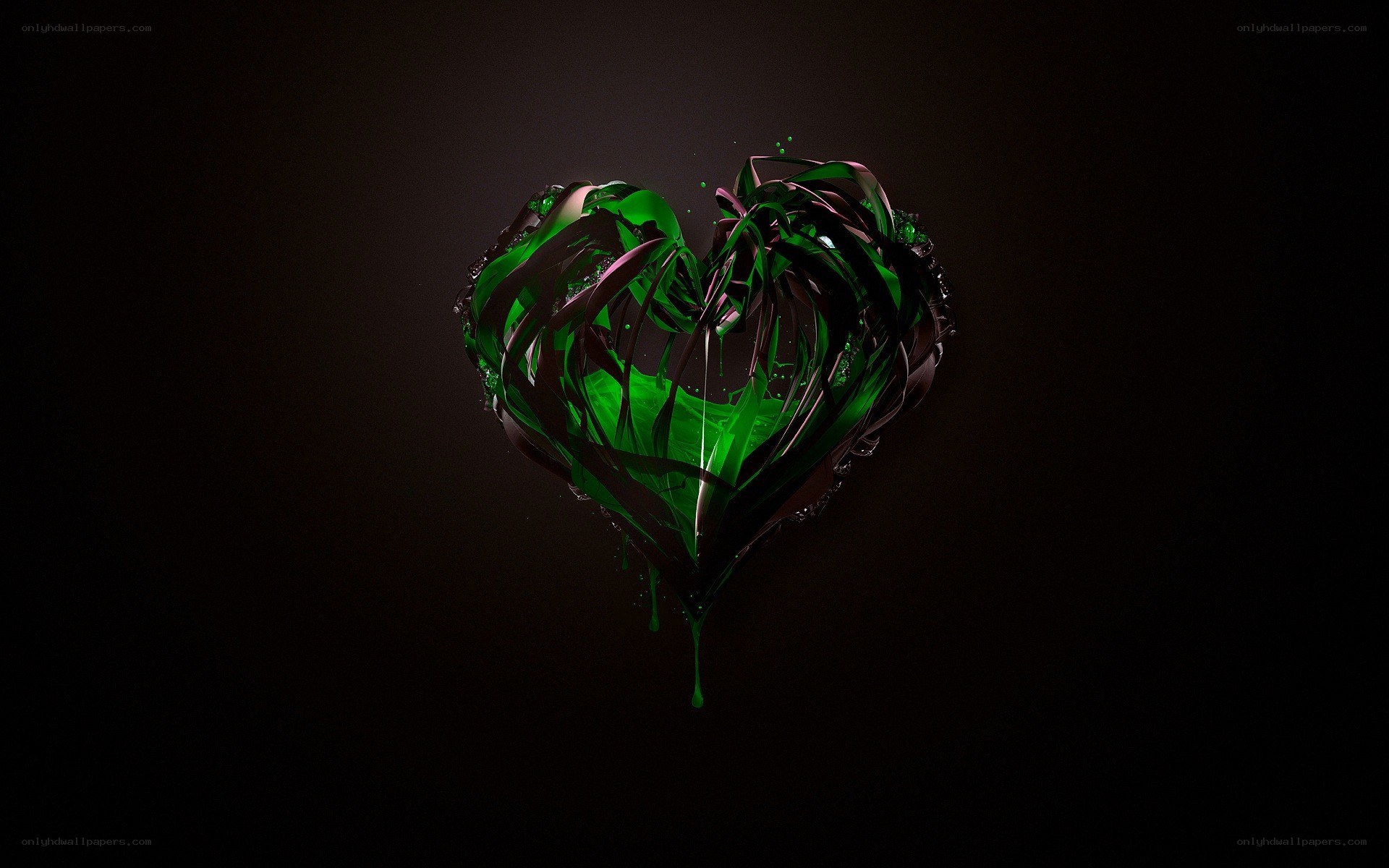 Green heart sculpture
